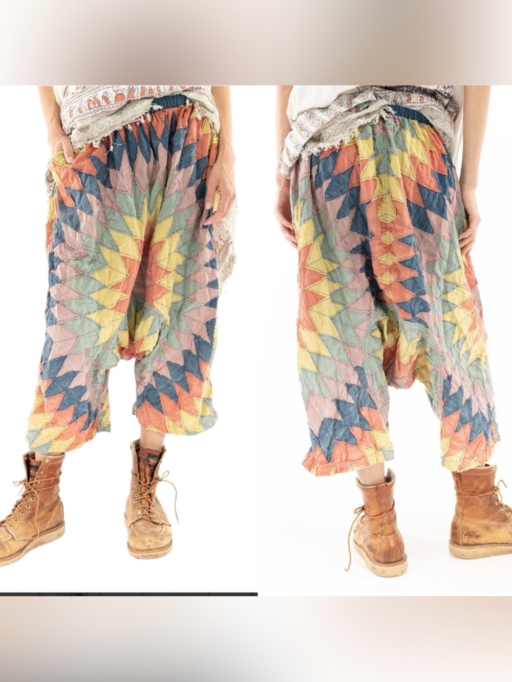 Magnolia Pearl "Vibes" Quilted Garçon trouser pants - one size